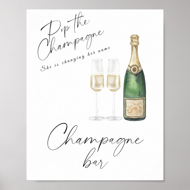 Champagne bridal shower - Champagne bar Poster (Front)