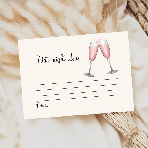 Champagne Bridal Shower Date Game  Enclosure Card