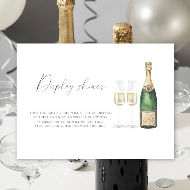 Champagne Bridal shower - Display shower Enclosure Card (Creator Uploaded)