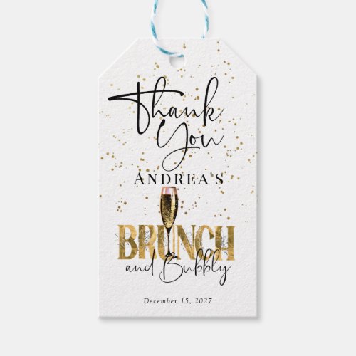 Champagne Bridal Shower Favor Gift Tags