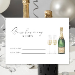 Champagne bridal shower - guess how many kisses enclosure card