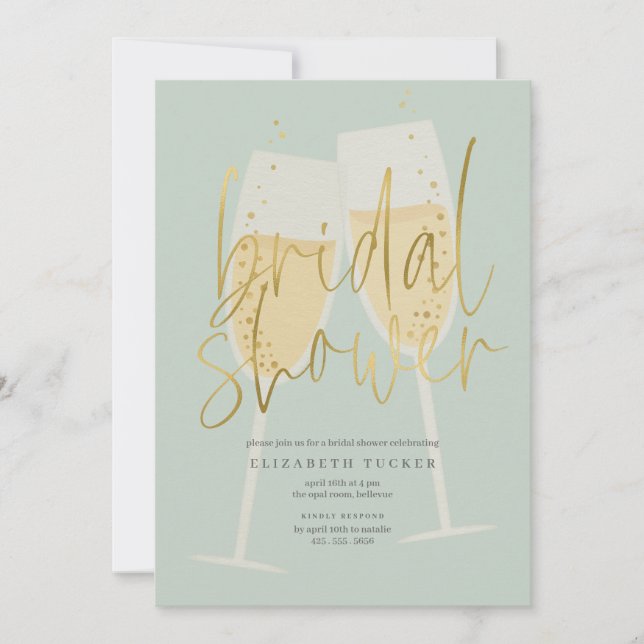 Champagne Bridal Shower Invitation (Front)