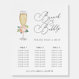 Champagne Bridal Shower Seating Chart Foam Board