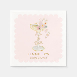 Champagne Bridal Shower Sips and Bites Napkins