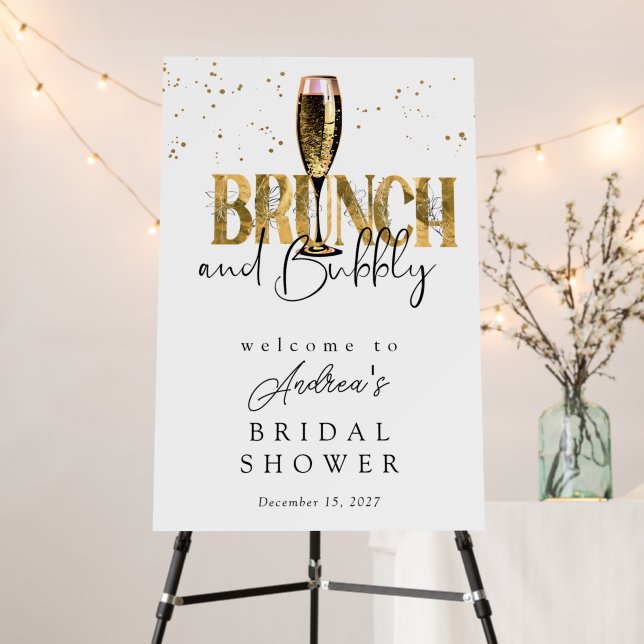 Champagne Bridal Shower Welcome  Sign (In Situ (Stand))