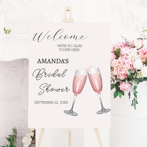 Champagne Bridal Shower Welcome Sign Foam Board