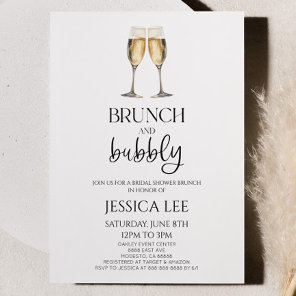 Champagne Brunch and Bubbly Bridal Shower Brunch Invitation