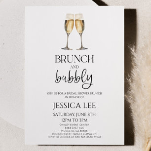 Champagne Brunch and Bubbly Bridal Shower Brunch Invitation