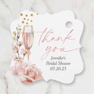 champagne brunch and bubbly bridal shower favor favor tags
