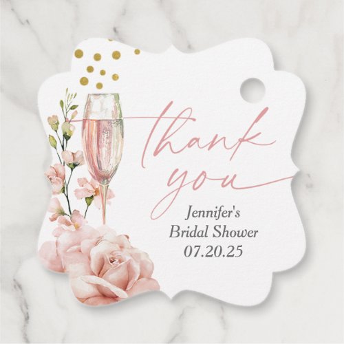 champagne brunch and bubbly bridal shower favor favor tags