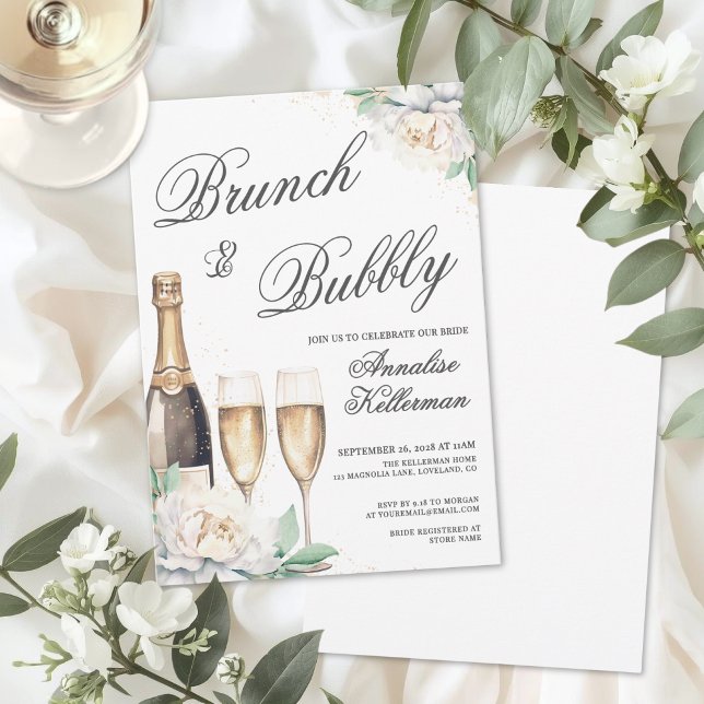 Champagne Brunch And Bubbly Bridal Shower Invitation (Champagne Brunch And Bubbly Bridal Shower Invitation)