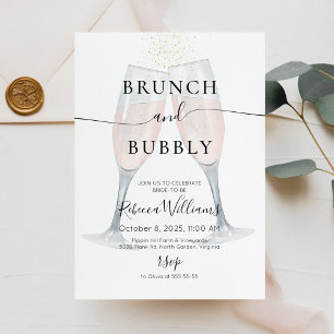 Champagne Brunch and Bubbly Bridal Shower Invitation