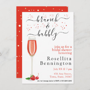 Champagne Brunch and Bubbly Bridal Shower Invitation