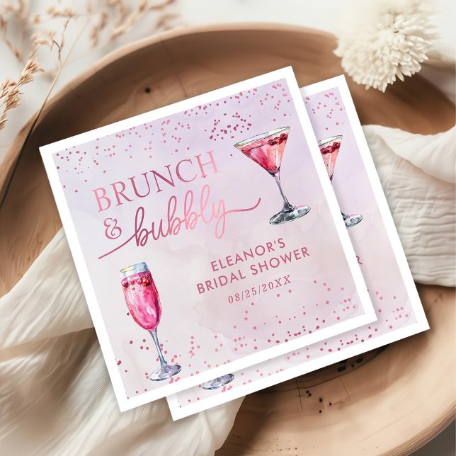 Champagne Brunch and Bubbly Bridal Shower Napkins (Creator Uploaded)