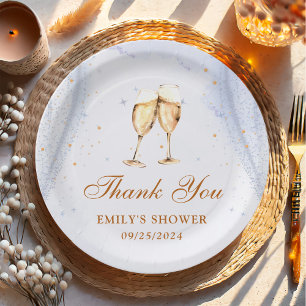 Champagne Brunch and Bubbly Bridal Shower Paper Plates