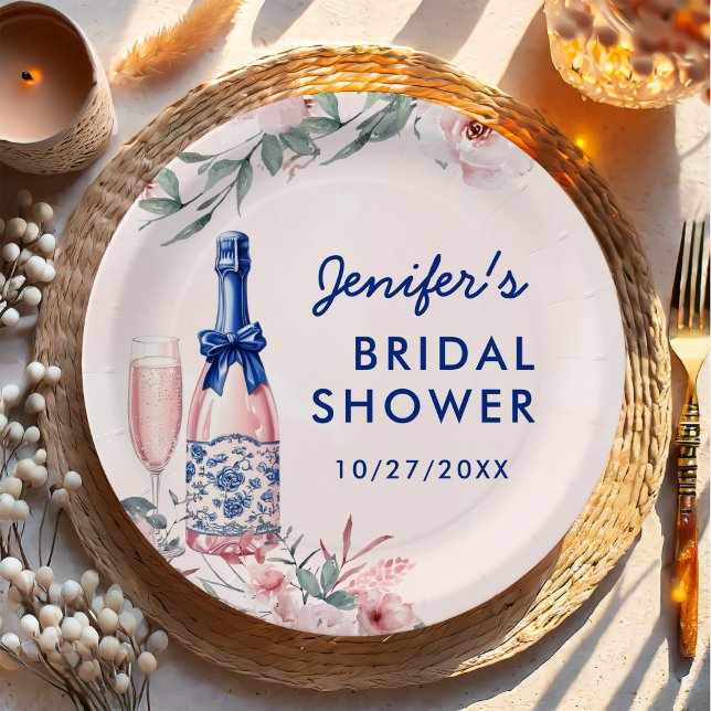 Champagne Brunch and Bubbly Bridal Shower Paper Plates (Creator Uploaded)