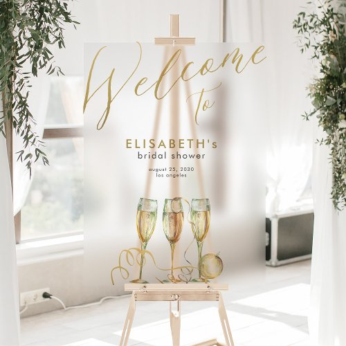 Champagne brunch and bubbly bridal shower welcome  acrylic sign