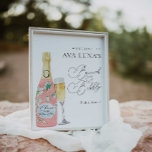Champagne Brunch and Bubbly Bridal Shower Welcome Poster<br><div class="desc">Champagne Brunch Bridal Shower Welcome Poster. Most text is editable. Click Personalize to edit. Matching items in our store Cava Party Design.</div>