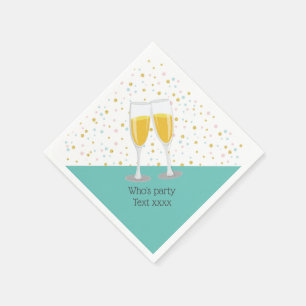 Champagne  Brunch and Bubbly cheers birthday Napkins