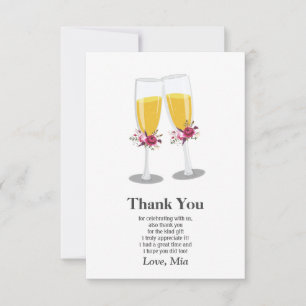 Champagne Brunch and Bubbly cheers thank you Card