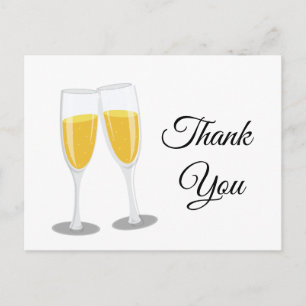 Champagne  Brunch and Bubbly cheers thank you Invitation Postcard