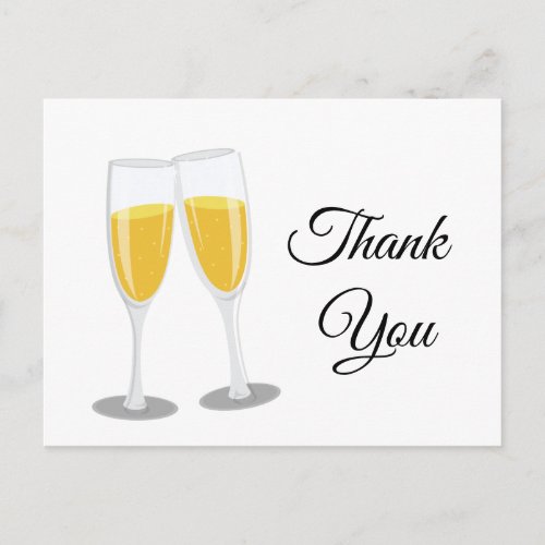 Champagne  Brunch and Bubbly cheers thank you Invitation Postcard