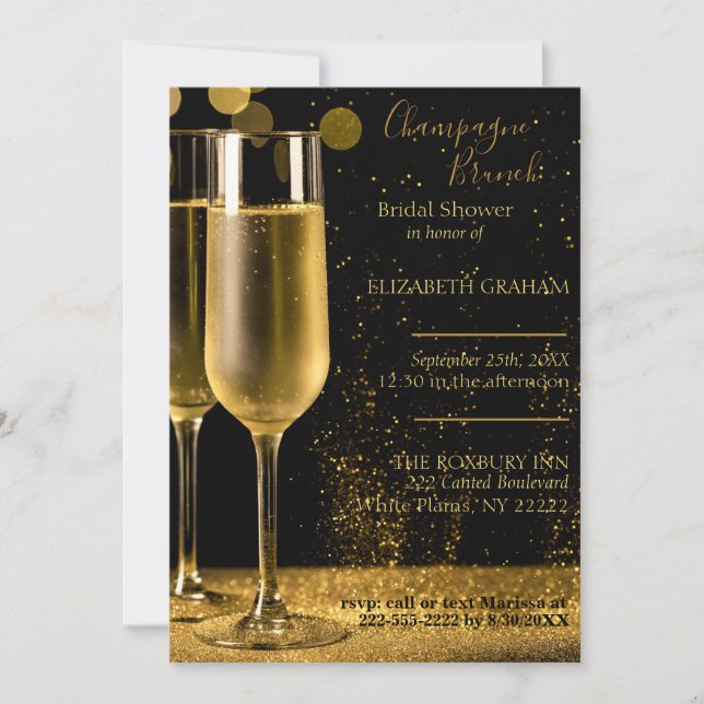 Champagne Brunch Bridal Shower Invitation (Front)