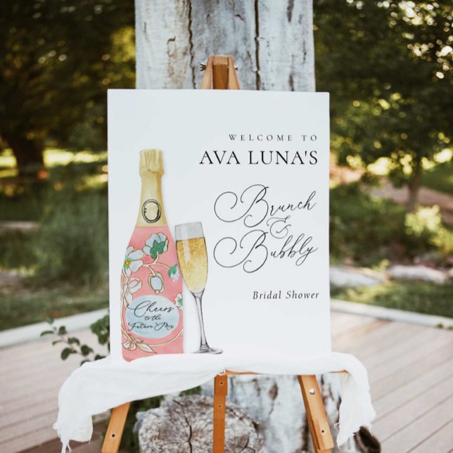 Champagne Brunch Bridal Shower Welcome Foam Board (Creator Uploaded)