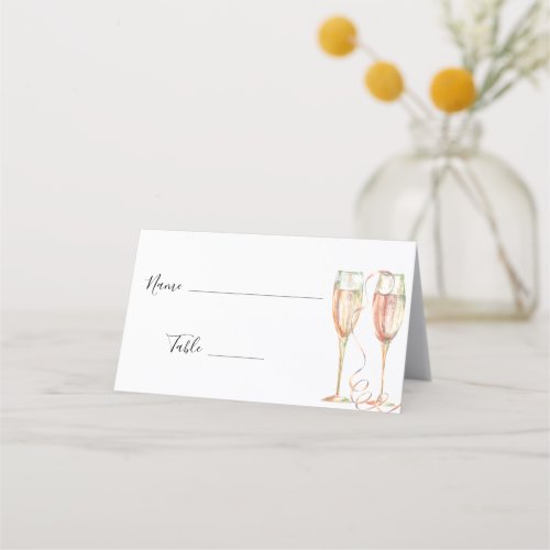 Champagne Brunch  Bubbly Bridal Shower Place Card