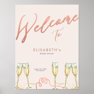 Champagne brunch bubbly bridal shower welcome sign