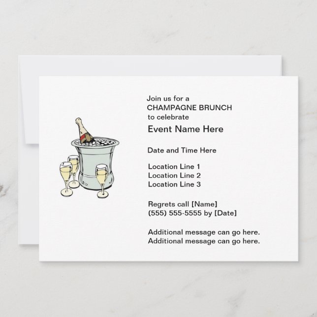 Champagne Brunch Invitations (Front)