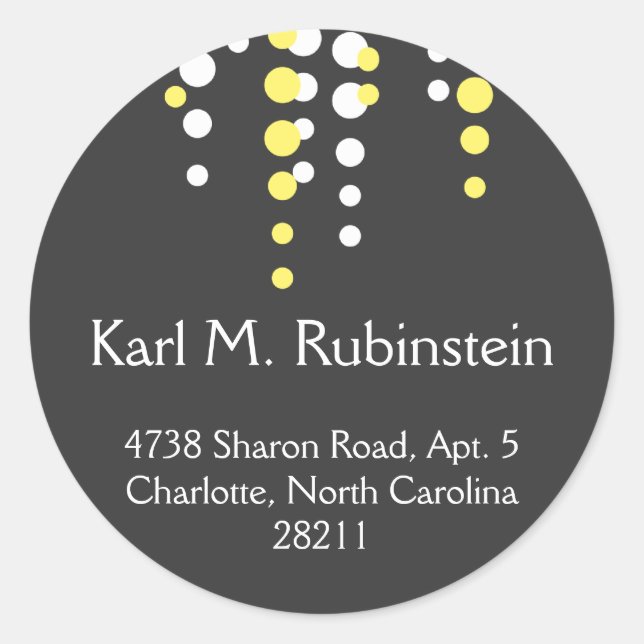 Champagne bubble gray modern chic address label (Front)