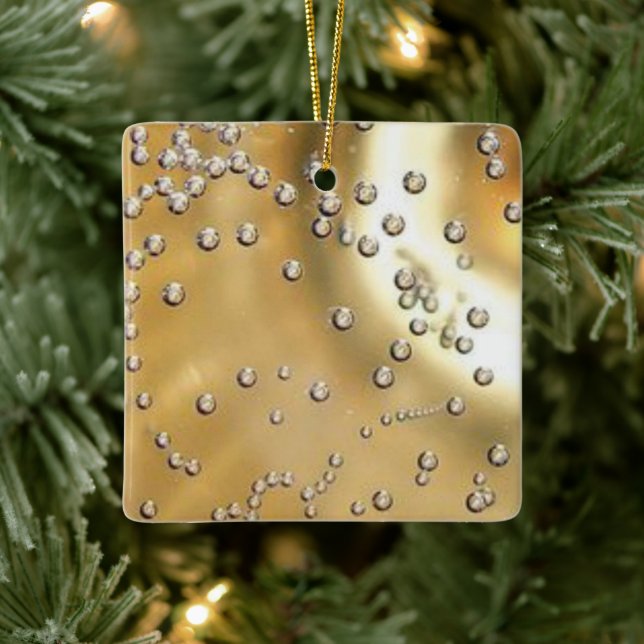 Champagne bubbles 2 ceramic ornament (Tree)
