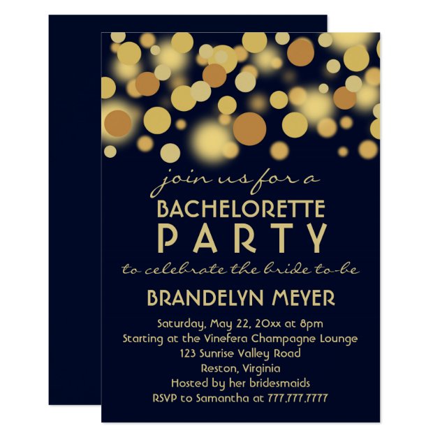 Champagne Bubbles Bachelorette Party Invitations