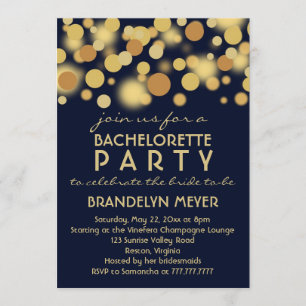Champagne Bubbles Bachelorette Party Invitations