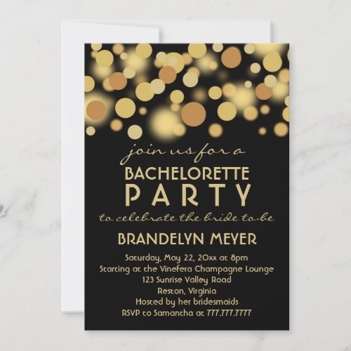 Champagne Bubbles Bachelorette Party Invitations