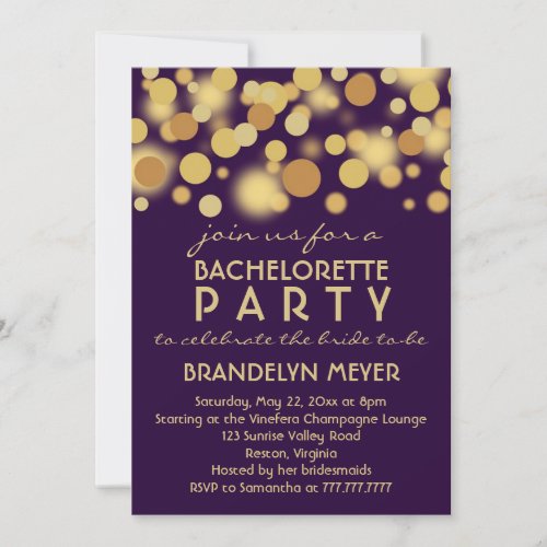Champagne Bubbles Bachelorette Party Invitations