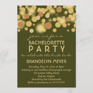 Champagne Bubbles Bachelorette Party Invites