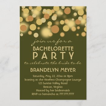 Champagne Bubbles Bachelorette Party Invites by bridalwedding at Zazzle