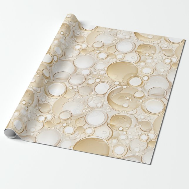 Champagne Bubbles Bridal Shower Wrapping Paper (Unrolled)