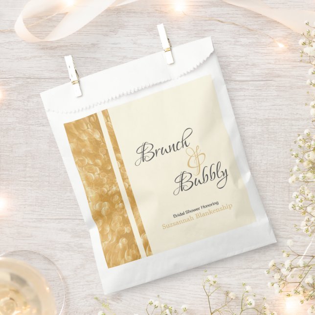 Champagne Bubbles Brunch Bubbly Bridal Shower Favor Bag (Clipped)