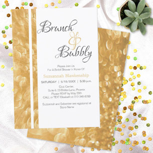 Champagne Bubbles Brunch Bubbly  Invitation