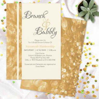 Champagne Bubbles Brunch Bubbly  Invitation