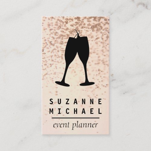 Champagne Bubbles  Cheers Business Card