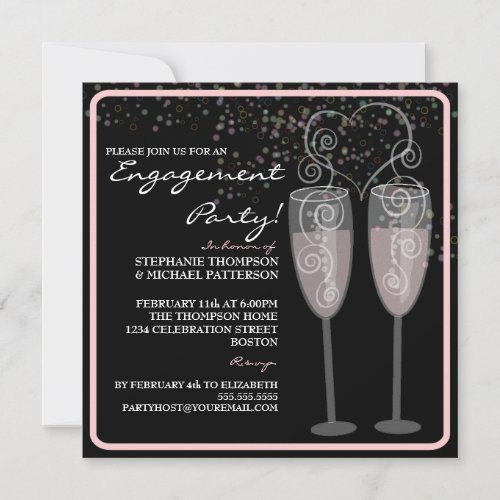 Champagne &amp; Bubbles Engagement Party Invitation