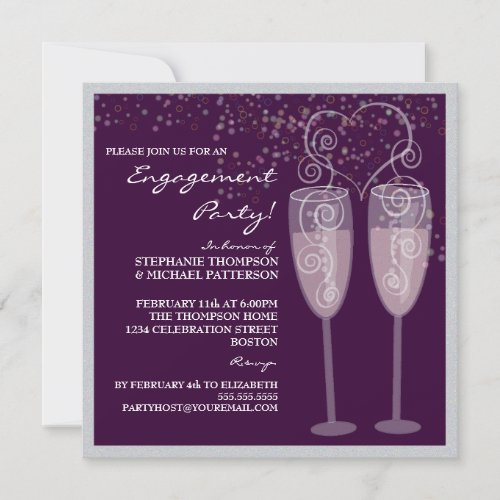 Champagne &amp; Bubbles Engagement Party Invitation