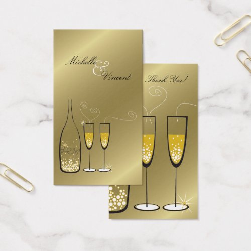Champagne Bubbles Golden Chic Wedding Favor Tags