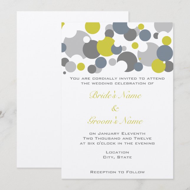 Champagne Bubbles Invitation (Front/Back)