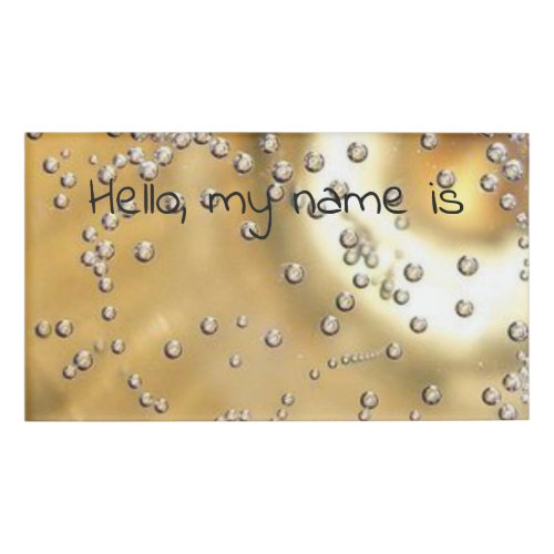 Champagne bubbles name tag