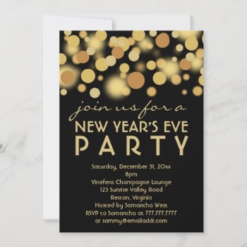 Champagne Bubbles New Year's Eve Party Invitations by cbendel at Zazzle